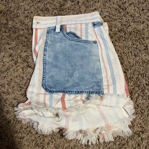 American Eagle Striped Jean Shorts